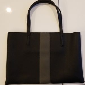 Vince Camuto Luck Tote in black with grey stripe